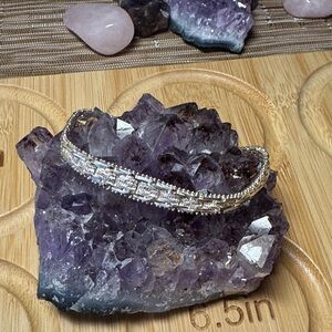 ITALY STERLING SILVER CHEVRON STYLE CHAIN BRACELET 925 BIB